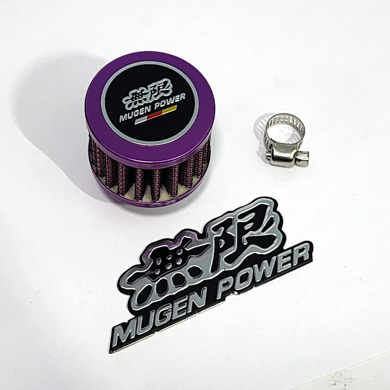 PURPLE 12MM MINI AIR OIL BREATHER FILTER FOR HONDA CIVIC D16Z6 D16Y8 MUGEN PW 33