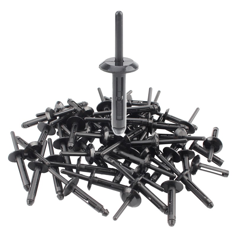50x Black Nylon Blind Rivets 1/4″ for GM 14063981 Ford N803043S Chrysler 6500911
