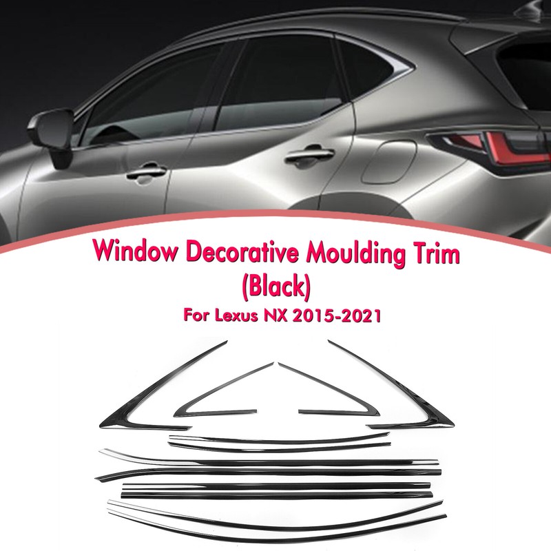Car Window Moulding Seal Belt Strip Trims For Lexus NX 2015-2021 Titanium Black