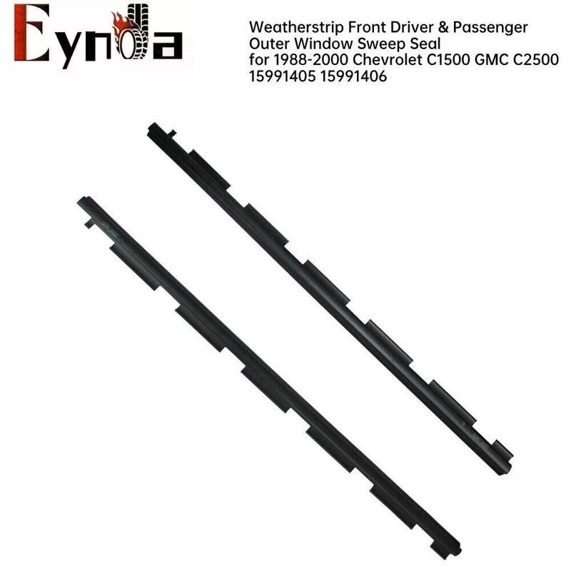 Fit For 1988-2000 Chevy GMC Front Outer Window Sweep Weather strip Seal Pair Set
