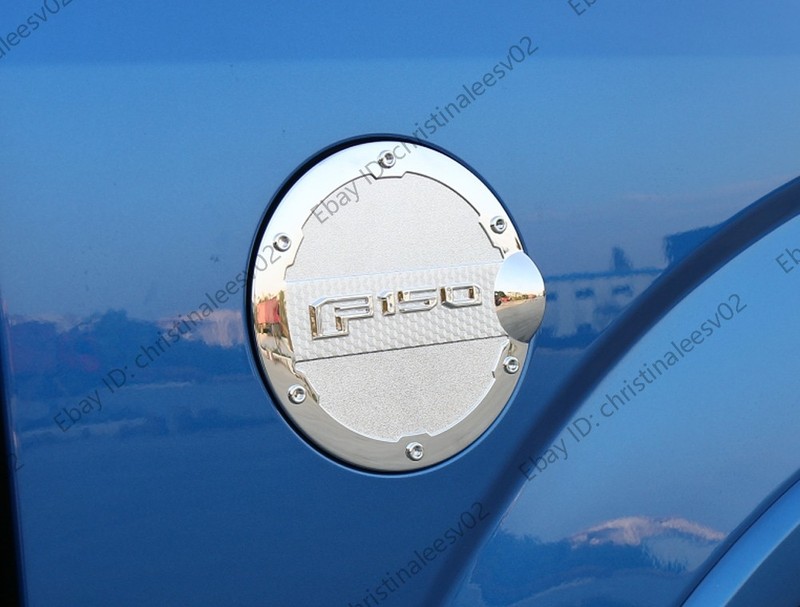 For F150 Gas Tank Cap Fuel Filler Door Cover for 2015-2020 Ford F150 ABS Chrome gallery