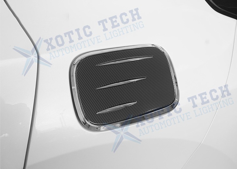 Fuel Oil Gas Tank Cover Cap Trim Chrome & Carbon Fiber Steel For Honda CRV 5th