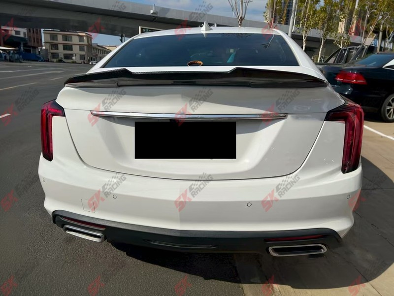 Fits Cadillac CT5 20-25 Forged/Glossy Black/Carbon Fiber Rear Trunk Spoiler Wing gallery