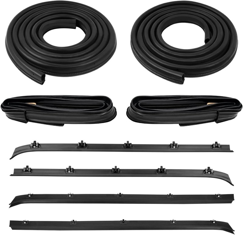 Weatherstrip Kit Door Window Run Channel Sweep Felt Seal Kit For 73-80 Chevy GMC