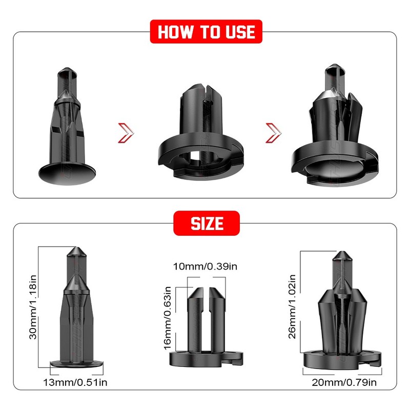 Set of 100: Spec Nylon Bumper Retainer Clips For Honda / Acura # 91503-SZ5-003 gallery