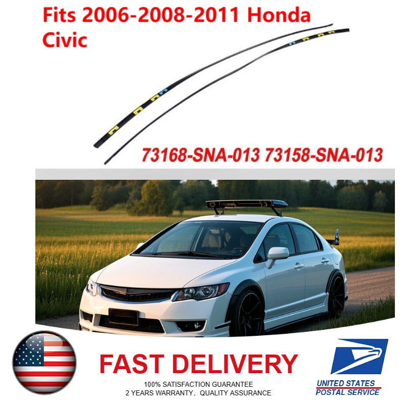 LH & RH Set Drip Side Molding For 2006-2008-2011 Honda Civic Replace# 73158-SNA