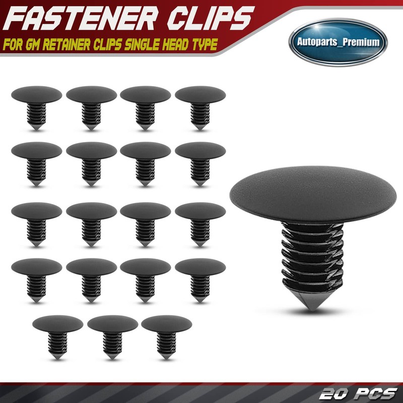 20Pcs 7.94mm to 8.73mm Nylon Fender Apron&Radiator Baffle Retainer Clips for GM