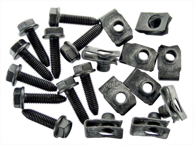 For Nissan 8mm Body Bolts & U-nut Clips- M8-1.25 x 30mm Long- 20pcs (10ea)- #131