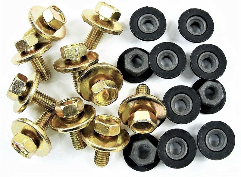 Metric Body Bolts Barbed Nuts- M6-1.0 x 16mm 10mm Hex 10 Ea #2117(1903/1922)-TBB