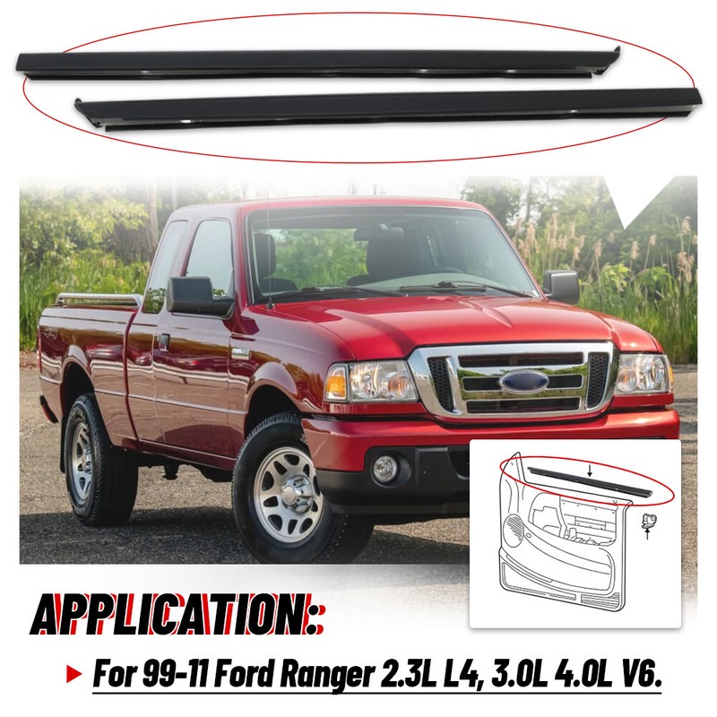 Window Trim Seal, Weather Strip Belt Set For 1999-11 Ford Ranger 6L5Z-1021452-AA gallery