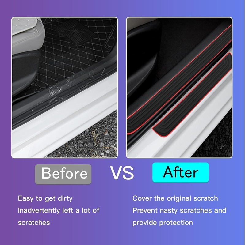 4x PVC Rubber Fit Land Rover Accessories Door Scuff Sill Cover Panel Protector gallery
