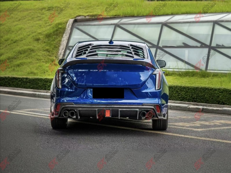 Unpainted/Glossy Black FRP/Carbon Fiber Rear Spoiler Wing For Cadillac CT4 20-26 gallery
