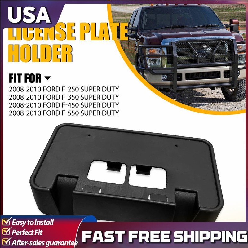 For 2008-2010 F250 Ford F350 Super Duty License Front Plate Frame Bracket Holder