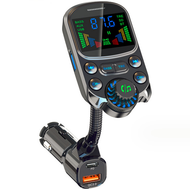 Bluetooth Car Wireless FM Transmitter Adapter USB PD Fast Charger AUX Hands-Free