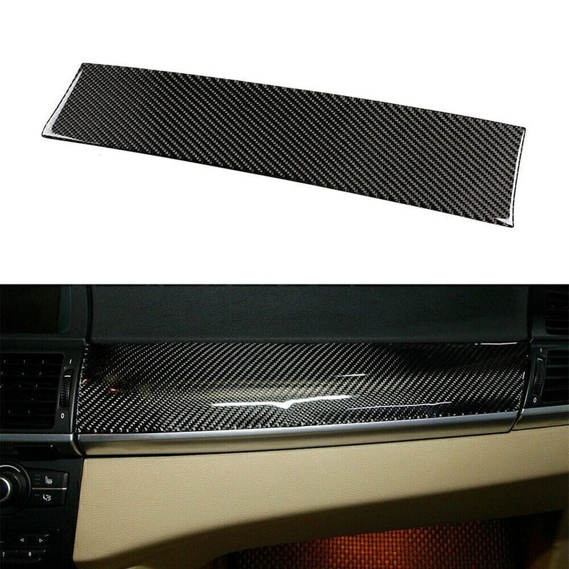 Carbon Fiber Look Dashboard Panel Cover Trim Fit BMW X5 E70 X6 E71 2008-2013 09