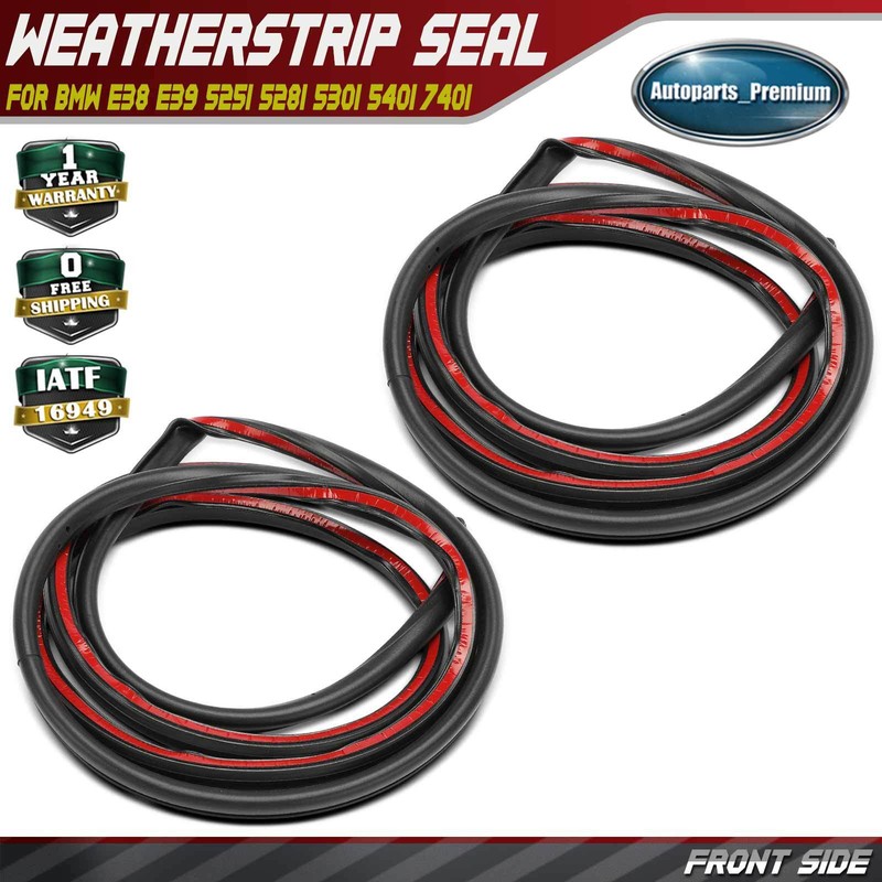 2x Front Driver & Passenger Door Weatherstrip Seal for BMW E38 E39 E32 5 Series