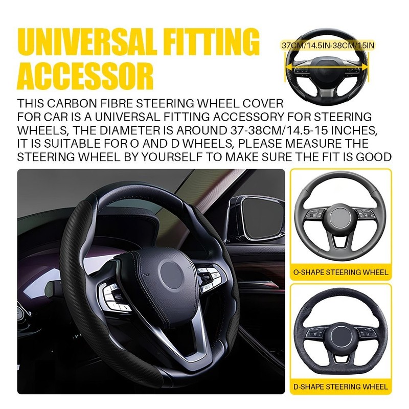 2PCS For Honda Civic Car Steering Wheel Booster Cover Accessories Carbon Fiber gallery
