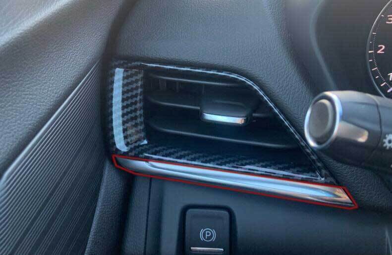 Carbon Fiber Look Console L&R Air Outlet Vent Strip For Cadillac CT4 2020-2024 gallery