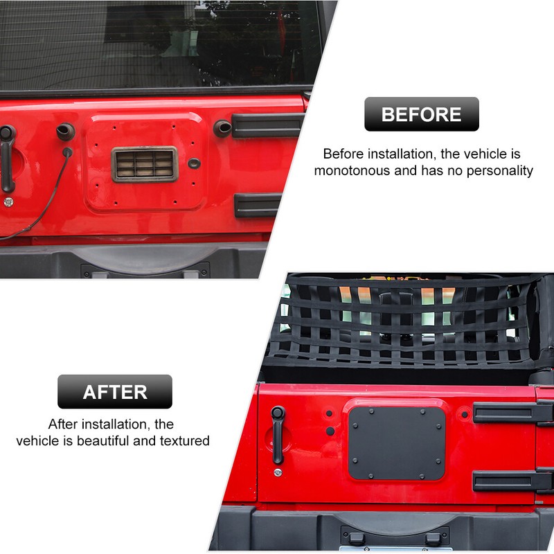 Rear Door Spare Tire Tailgate Vent-Plate Cover Trim for Jeep Wrangler JK JKU 07+ gallery
