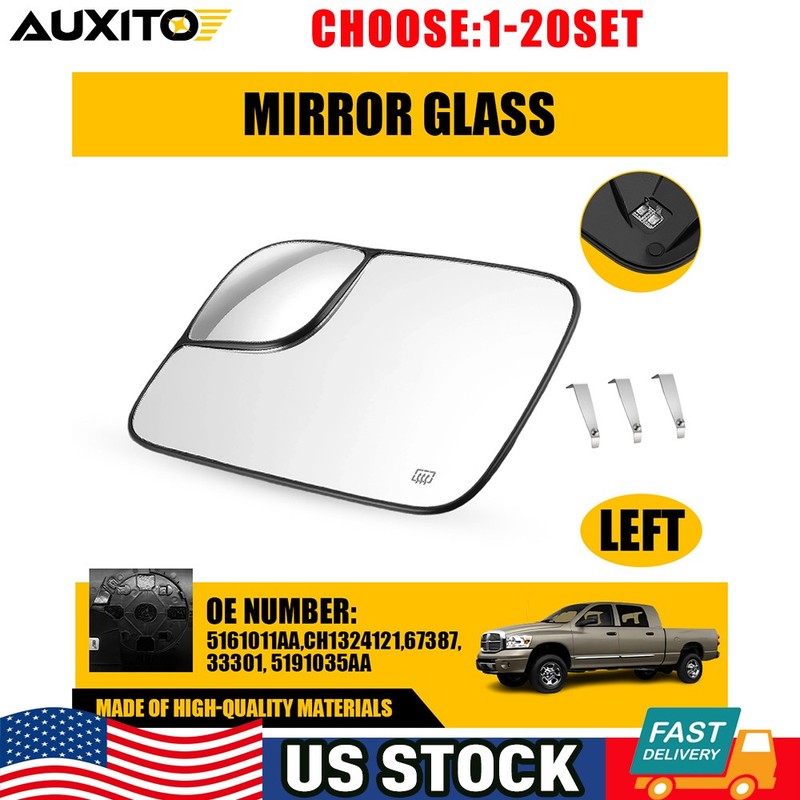 Heated Driver Left Side Mirror Glass Fit 2005-09 Dodge RAM 2500 3500 Pickup 1-5X