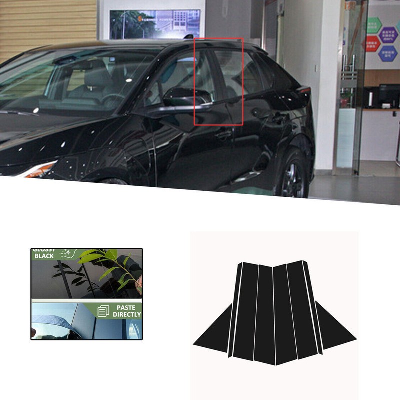 For Toyota BZ4X 2023-2024 Bright black PC Window Center BC Pillar Cover Trim