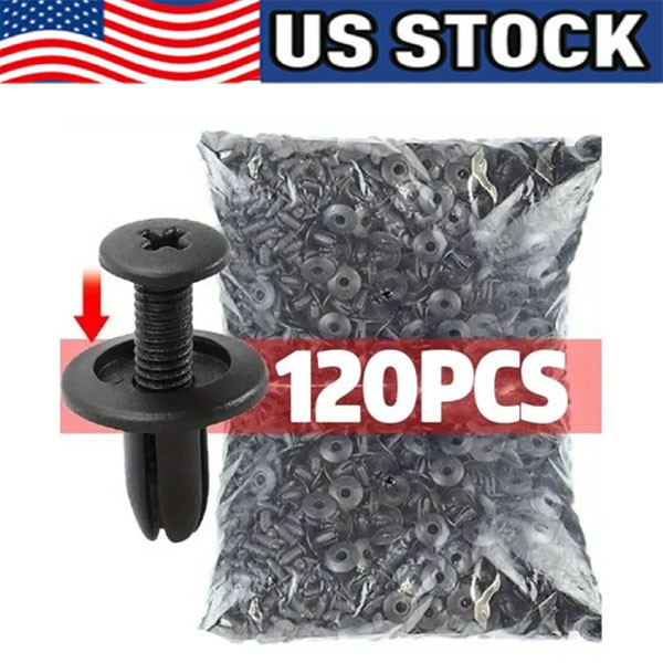 8mm Bumper Clips Retainer Auto Car Plastic Rivets Fastener Fender Push X1200pcs