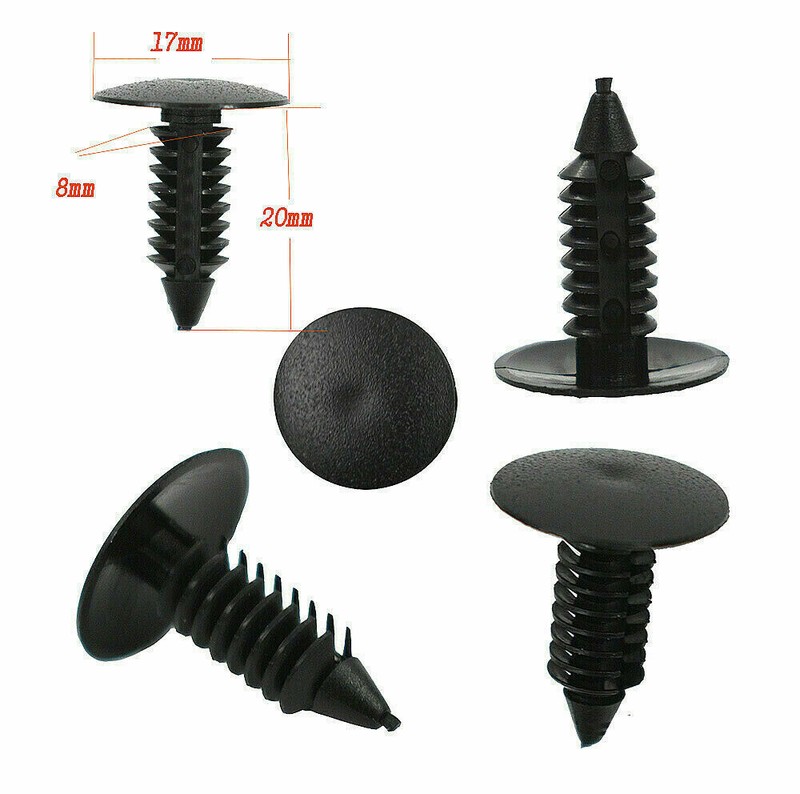 ✅100pcs 8mm Car Auto Bumper Clips Hole Plastic Rivet Fastener Fender Push In Pin gallery