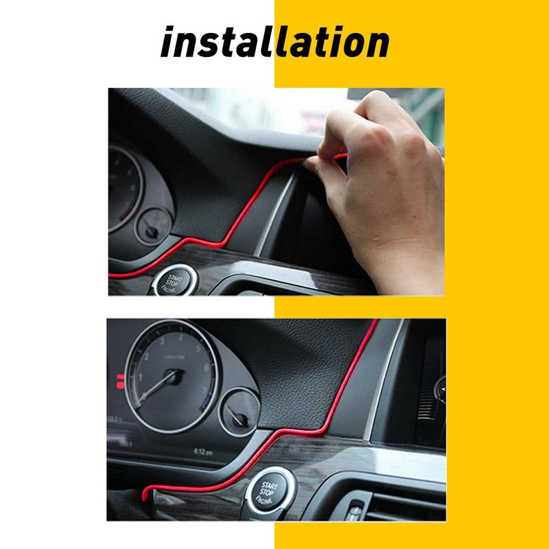 2SET 500cm LED Car Interior Decorative Atmosphere Wire Strip Light Lamp Accessor gallery