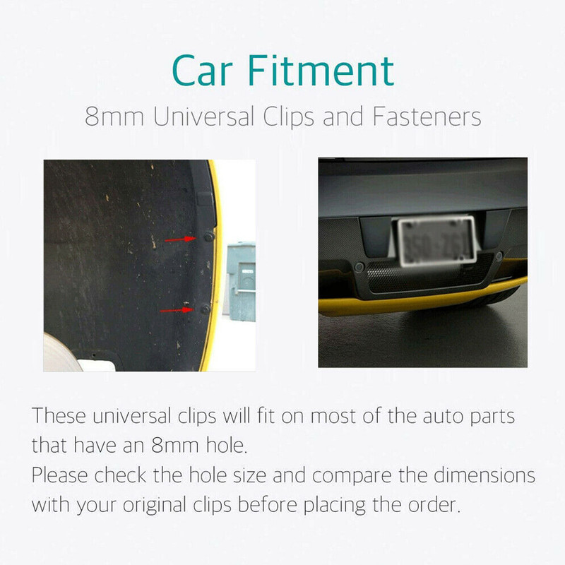 200Pcs 8mm Bumper Clips Retainer Auto Car Plastic Rivets Fastener Fender Push gallery