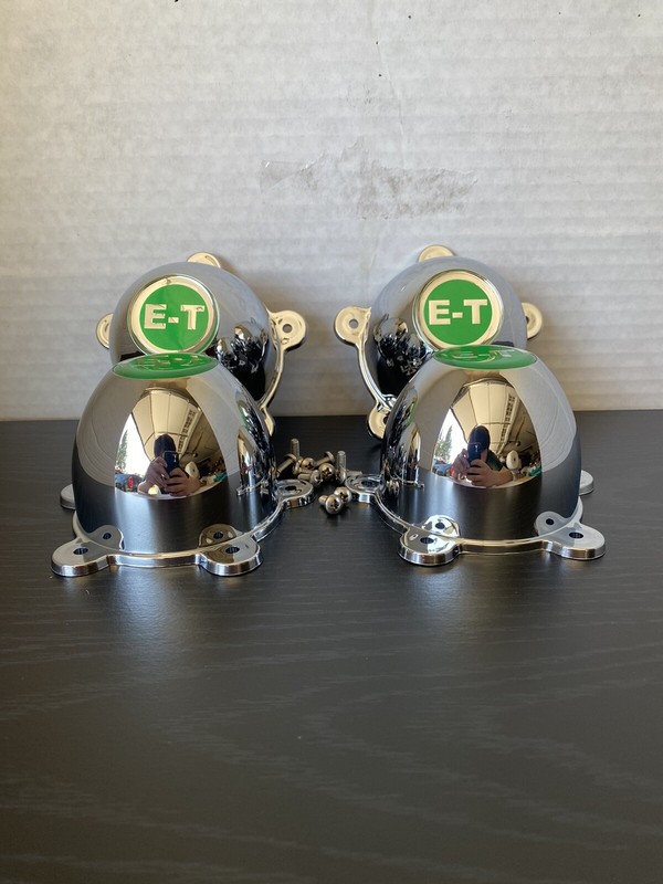 (4) 5 EAR PLASTIC CAPS 5 LUG E.T CENTER CAPS FOR MAGS WHEELS 2”1/8 GREEN E.T