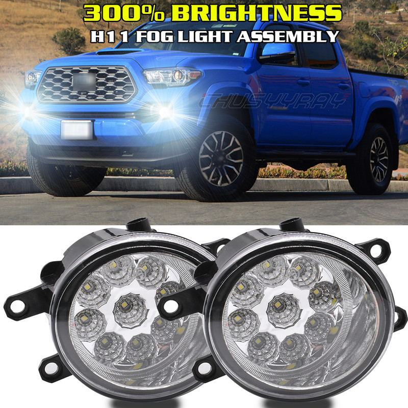 Pair Fog Light Lamp H11 Bulbs 55W Right Left Side For 2012-2020 Toyota Tacoma