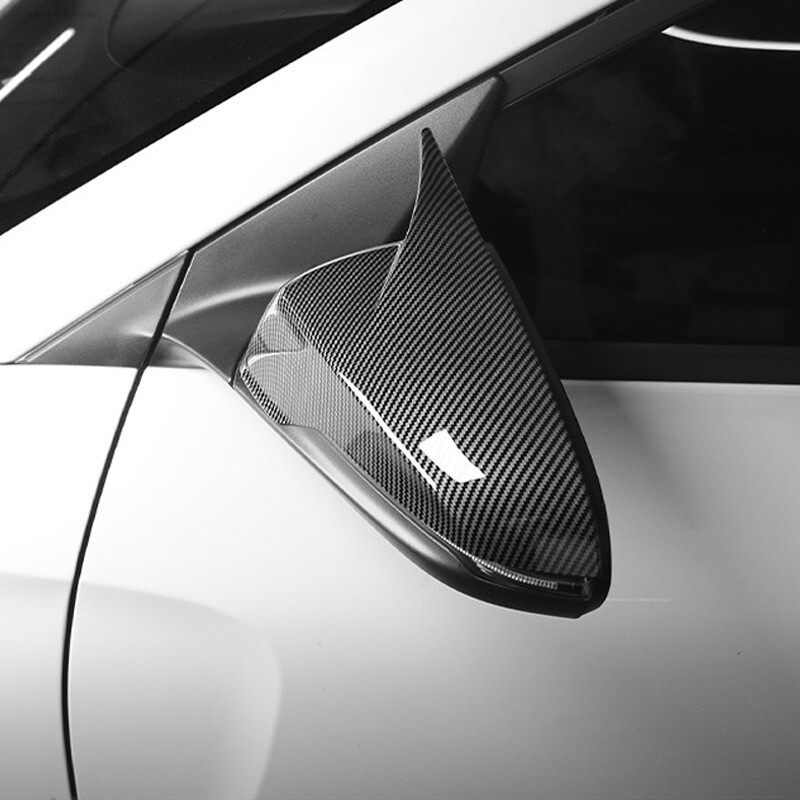 Carbon Fiber ABS Door Rearview Mirror Cover Trim Caps For Hyundai Veloster N