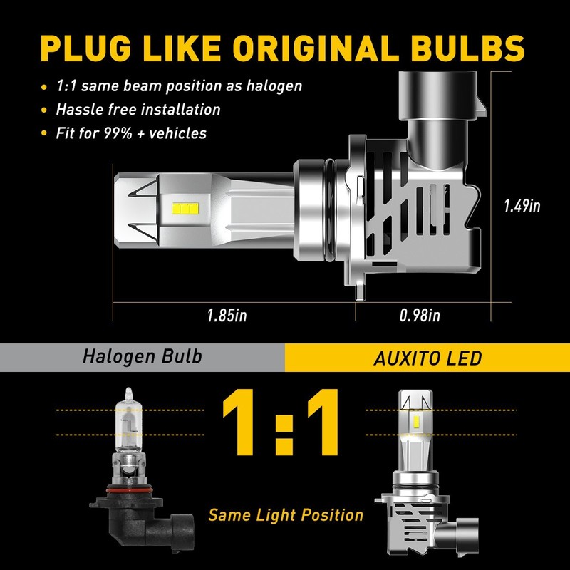 6x AUXITO H11 9005 9006 LED Fog Headlight Light Kit 36000LM Canbus High Low Beam gallery