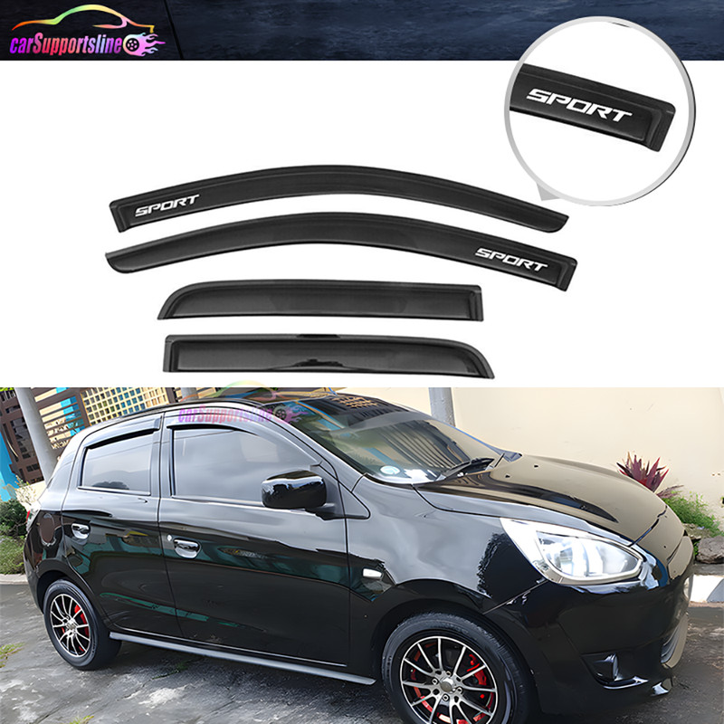 Fits For 14-23 Mitsubishi Mirage Hatchback Slim Style Window Visor Guard Shade
