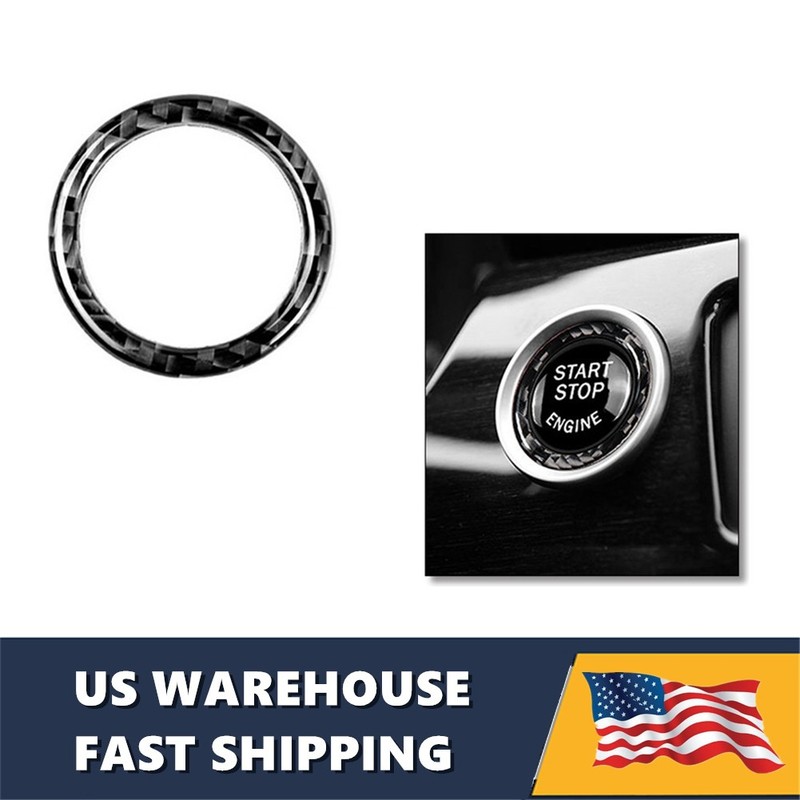 ABS Engine Start Stop Button Ring Trim Carbon Fiber Look For BMW 3 E90 E92 E93