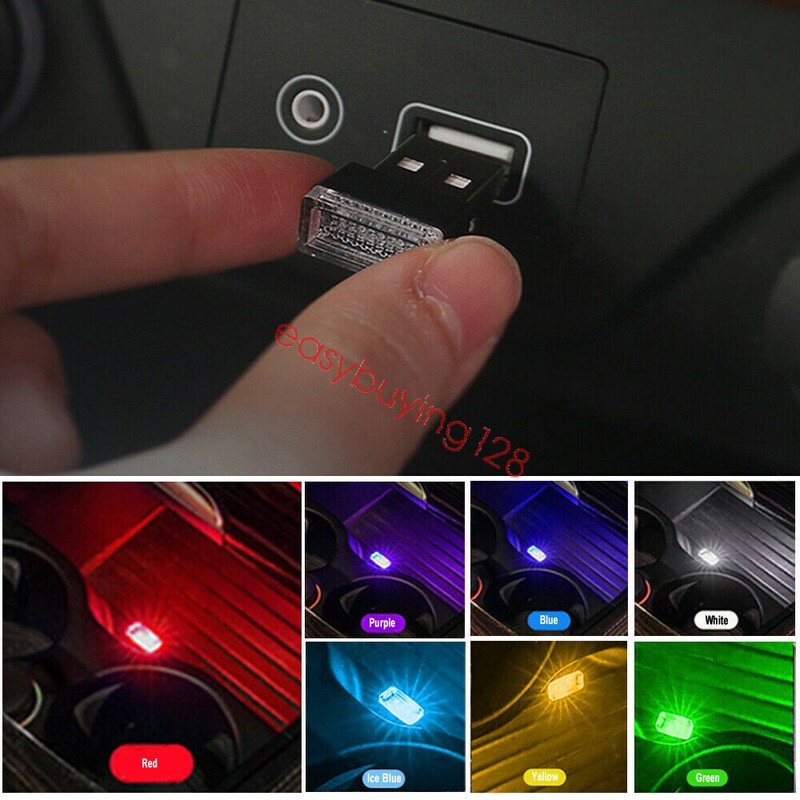 1Pcs USB LED Car Interior Lamp Neon Atmosphere Ambient Light Bulb Accessories