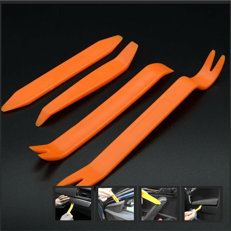 4pcs Car Trim Removal Tool Pry Bar Door Panel Dash Radio Audio Interior Clip Kit