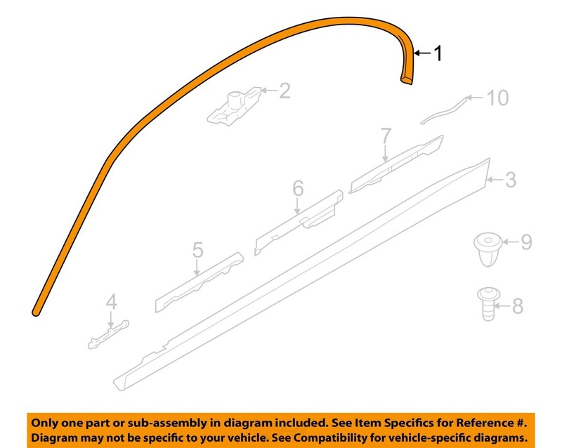 BMW OEM 12-18 320i xDrive Exterior Trim-Reveal Molding 51357258334