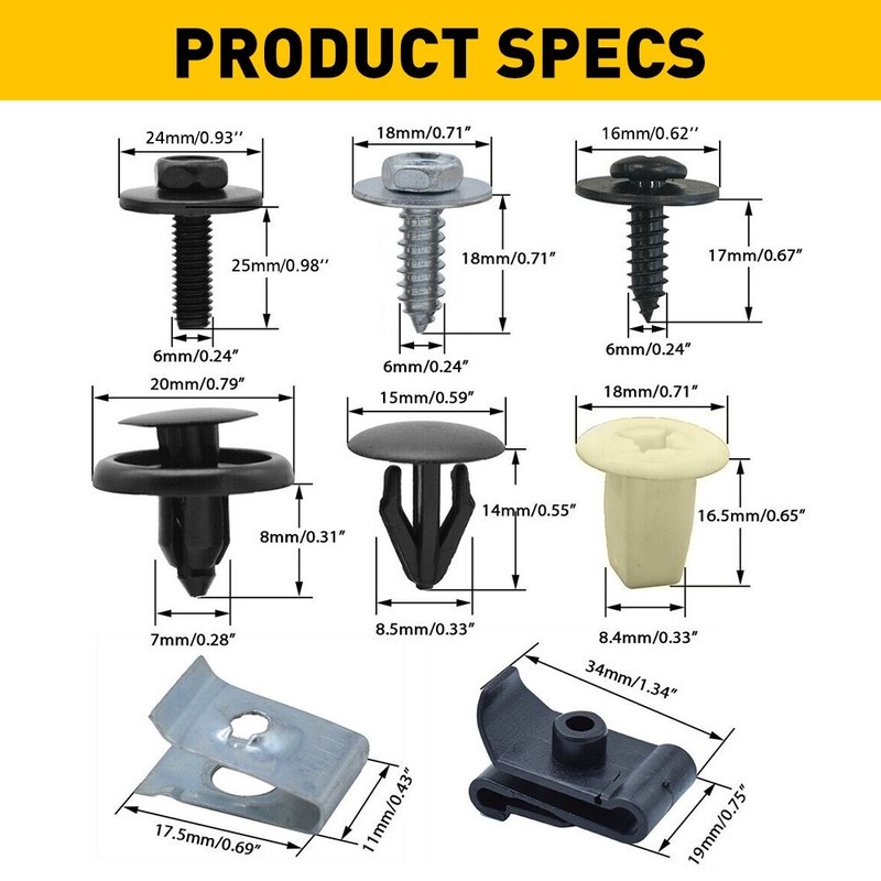 50x Fit For Toyota Engine Cover Clip Screw Undertray Splash Liner Fastener Kit gallery