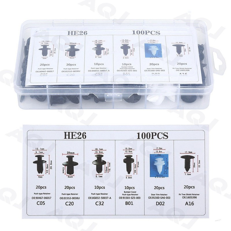 For Ford Car Push Pin Rivet Bumper Door Trim Panel Retainer Clip Fastener 100pcs gallery