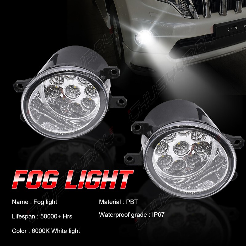 For Toyota 4Runner 2010-2013 2Pc Clear Lens Front Bumper Fog Light Lamp Assembly gallery