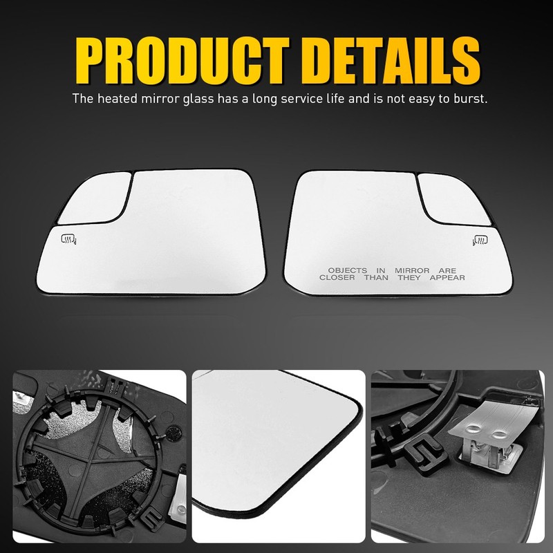 2-20x For 2011-14 Ford Edge Lincoln MKX Mirror Glass Heated Left+Right W/Backing gallery