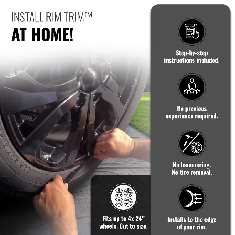 ALL-FIT Rim Trim Wheel Protection Strips Prevent Curb Rash and Scratches (BLACK) gallery