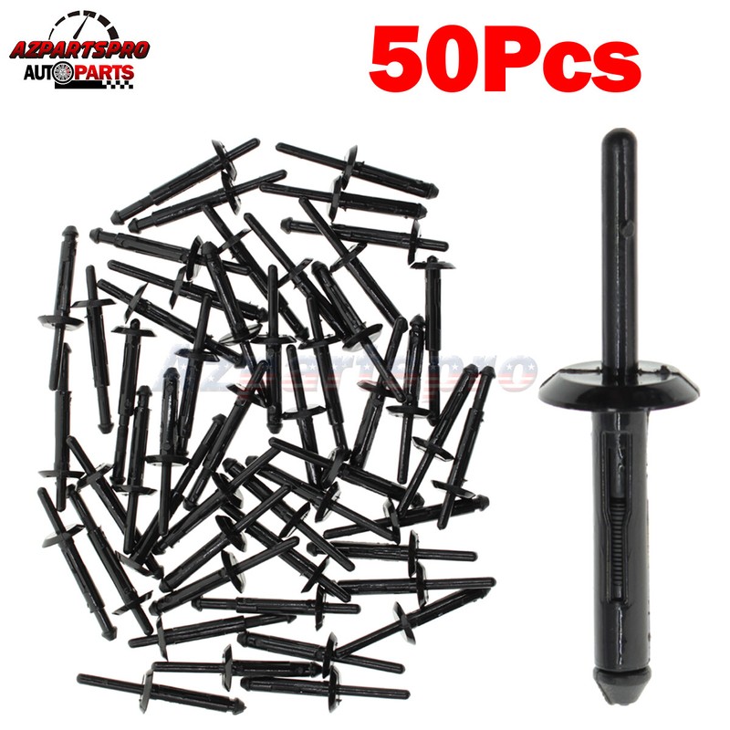 50PCS Nylon Plastic Rivets Set Car Bumper Fender For Auto Plastic Retainer Clips