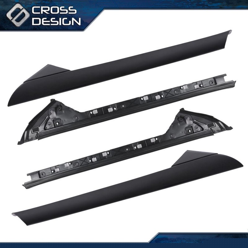 4PC Left&Right Side Windshield A-Pillar Molding Trim Fit For 11-19 Ford Explorer