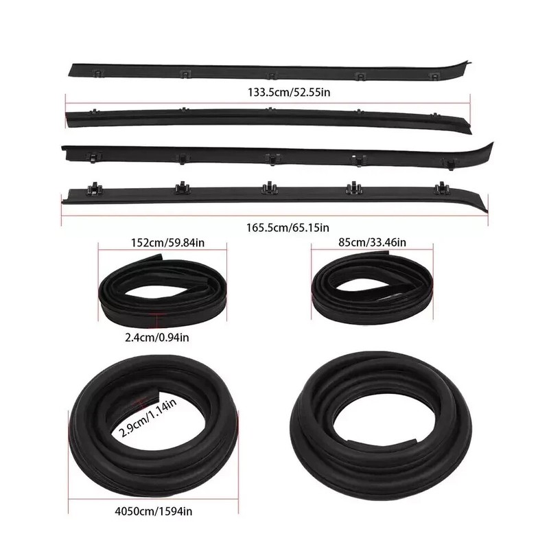 Weatherstrip Kit Door Window Run Channel Sweep Felt Seal Kit For 73-80 Chevy GMC gallery