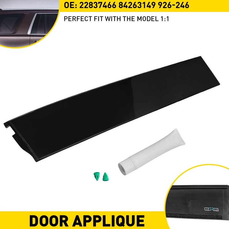 B-Pillar Door Molding Rear Right Rearward Glossy Black for Chevy Tahoe 2015-2018