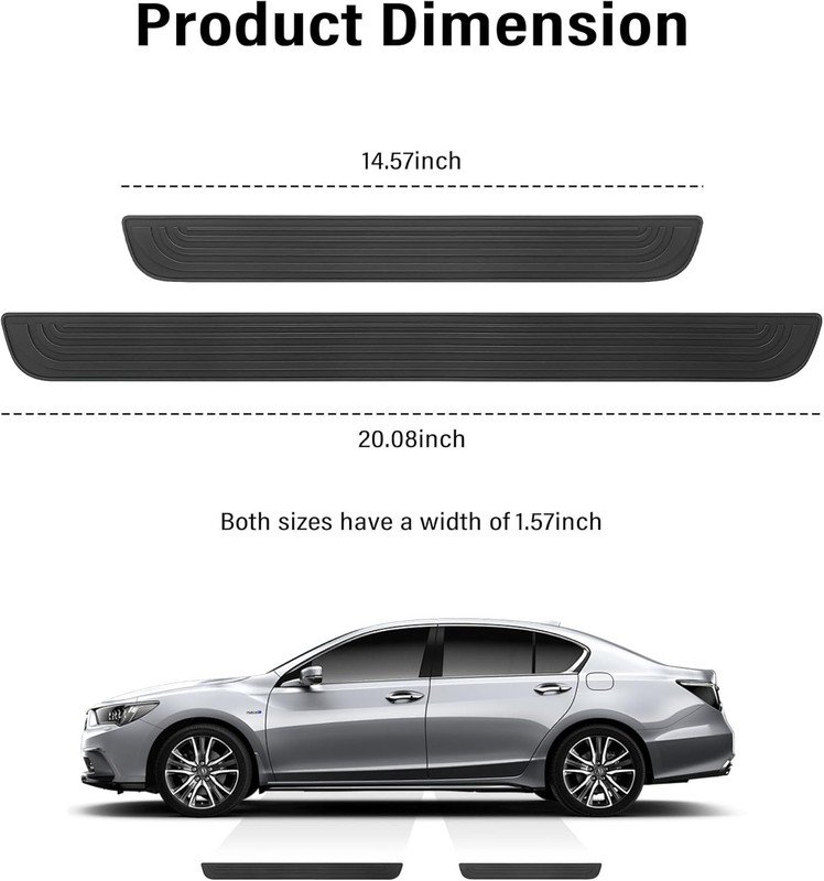 4PCS Car Door Threshold Sill Cover Step Protector Black For Volvo XC40 XC60 XC90 gallery