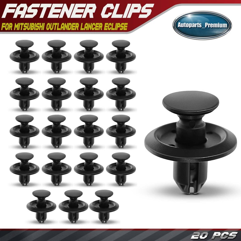 20Pcs 8mm Nylon Fender Apron Push Type Retainer Clips for Mitsubishi Outlander