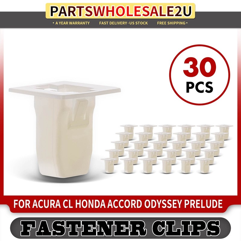 30Pcs 8mm x 11mm Nylon Bumper Cover Grommet Retainers Clips for Honda CR-Z Acura